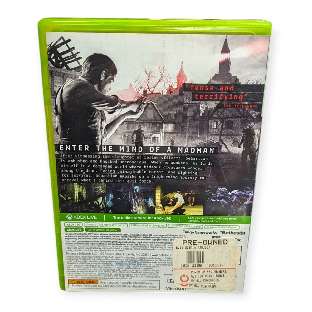 The Evil Within Xbox‎ 360 Bethesda Tango Gameworks Horror Game CIB